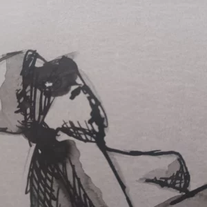 Ilustración en tinta de figura reclinada - Imagen del producto